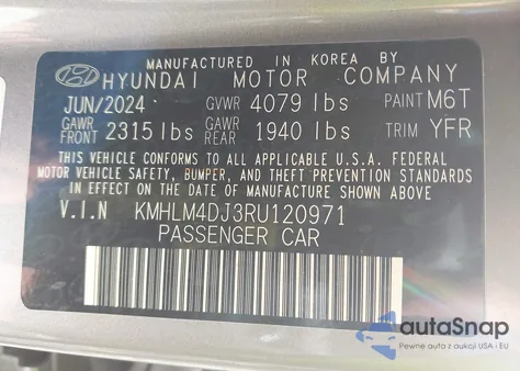 2024 Hyundai Elantra Blue из США, поврежденный, VIN KMHLM4DJ3RU120971